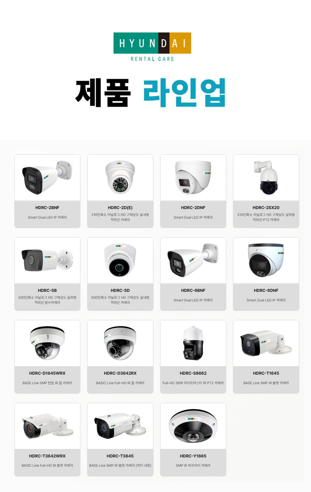 현대 CCTV 라인업